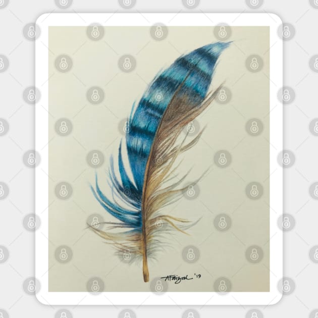 Blue Feather Magnet by amyliafaizalart